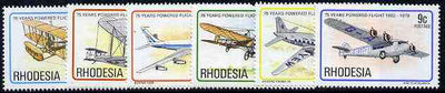 Rhodesia 1978 75th Anniversary of Powered Flight set of 6 unmounted mint, SG 570-75*