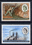 Rhodesia & Nyasaland 1961 Mining & Metallurgical Congress set of 2 unmounted mint, SG 38-39*