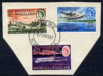 Rhodesia & Nyasaland 1962 Airmail Service set of 3 very fine cds used, SG 40-42