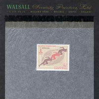 Lesotho 1980 Moscow Olympic games 10s (Sprinters) perforated proof essay mounted on Walsall Security Proof card, rare