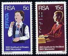 South Africa 1981 Centenary of Institutes for Deaf & Blind set of 2 unmounted mint, SG 495-96*
