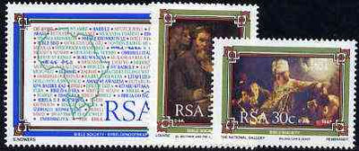 South Africa 1987 The Bible Society set of 3 unmounted mint, SG 626-28*