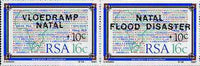 South Africa 1987 Natal Flood Relief Fund #2 (The Bible 16c + 10c) opt se-tenant pair unmounted mint, SG 629a