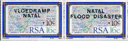 South Africa 1987 Natal Flood Relief Fund #2 (The Bible 16c + 10c) opt se-tenant pair unmounted mint, SG 629a