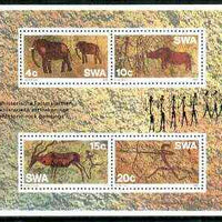 South West Africa 1976 Prehistoric Rock Paintings m/sheet containing set of 4 unmounted mint, SG MS 285