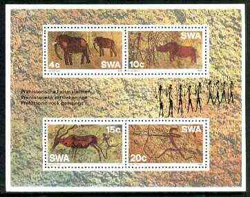 South West Africa 1976 Prehistoric Rock Paintings m/sheet containing set of 4 unmounted mint, SG MS 285