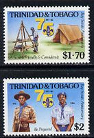Trinidad & Tobago 1986 Boy Scouts set of 2 unmounted mint, SG 710-11