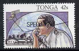 Tonga 1991 Coastguard Controller 42s opt'd SPECIMEN, from Telecommunications, as SG 1143 unmounted mint