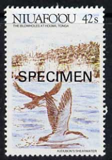 Tonga - Niuafo'ou 1988 Audubon's Shearwater 42s opt'd SPECIMEN from Islands of Polynesia set, unmounted mint as SG 108*