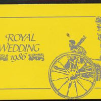 Booklet - Montserrat 1986 Royal Wedding $10.80 booklet (SG SB7) State Coach in silver, panes imperf