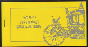 Booklet - Montserrat 1986 Royal Wedding $10.80 booklet (SG SB7) State Coach in silver, panes imperf