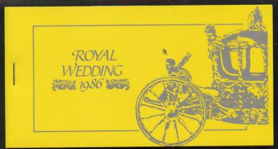 Montserrat 1986 Royal Wedding $10.80 booklet (SG SB7) State Coach in silver, panes imperf