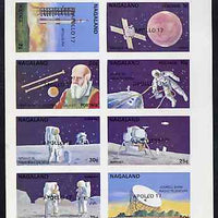 Nagaland 1972 Space complete imperf set of 8 (opt'd APOLLO 17) unmounted mint