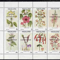 Nagaland 1972 Flowers perf set of 8 (opt'd Nature Conservation 1973) unmounted mint
