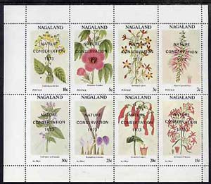 Nagaland 1972 Flowers perf set of 8 (opt'd Nature Conservation 1973) unmounted mint