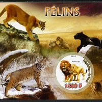 Mali 2012 Fauna - Big Cats imperf m/sheet containing 1500f circular value unmounted mint