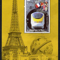 Niger Republic 1998 Events of the 20th Century 1990-2000 Opening of Euro Tunnel perf souvenir sheet unmounted mint. Note this item is privately produced and is offered purely on its thematic appeal