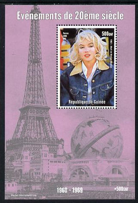 Guinea - Conakry 1998 Events of the 20th Century 1960-1969 Death of Marilyn Monroe perf souvenir sheet unmounted mint. Note this item is privately produced and is offered purely on its thematic appeal