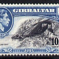 Gibraltar 1938-51 KG6 10s black & blue P13 mounted mint SG 130a