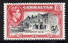 Gibraltar 1938-51 KG6 5s black & carmine P13 mounted mint SG129b