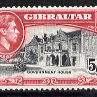 Gibraltar 1938-51 KG6 5s black & carmine P13 mounted mint SG129b