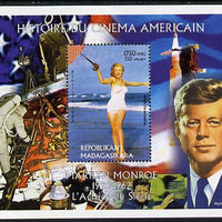 Madagascar 1999 History of American Cinema - Marilyn Monroe #1 (with JFK & Apollo 11 in background) perf m/sheet unmounted mint. Note this item is privately produced and is offered purely on its thematic appeal