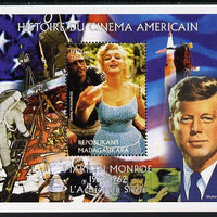 Madagascar 1999 History of American Cinema - Marilyn Monroe #2 (with JFK & Apollo 11 in background) perf m/sheet unmounted mint. Note this item is privately produced and is offered purely on its thematic appeal