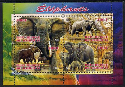Djibouti 2013 Elephants perf sheetlet containing 4 values unmounted mint