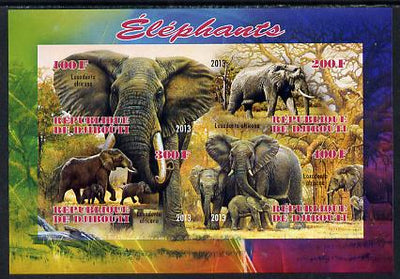 Djibouti 2013 Elephants imperf sheetlet containing 4 values unmounted mint
