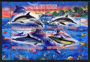 Chad 2013 Dolphins perf sheetlet containing 4 values fine cto used