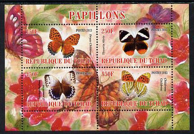 Chad 2013 Butterflies #01 perf sheetlet containing 4 values unmounted mint
