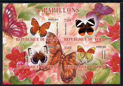 Chad 2013 Butterflies #01 imperf sheetlet containing 4 values unmounted mint