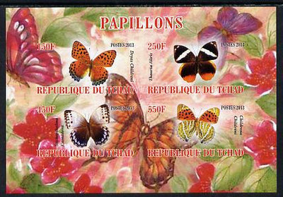 Chad 2013 Butterflies #01 imperf sheetlet containing 4 values unmounted mint