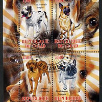 Chad 2013 Dogs #1 perf sheetlet containing 4 values fine cto used