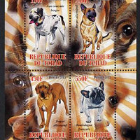 Chad 2013 Dogs #1 perf sheetlet containing 4 values unmounted mint