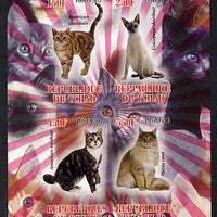 Chad 2013 Domestic Cats imperf sheetlet containing 4 values unmounted mint