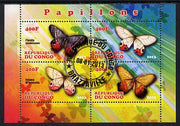 Congo 2013 Butterflies #1 perf sheetlet containing 4 values fine cto used