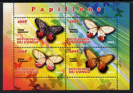 Congo 2013 Butterflies #1 perf sheetlet containing 4 values unmounted mint