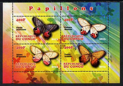 Congo 2013 Butterflies #1 perf sheetlet containing 4 values unmounted mint