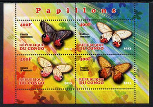 Congo 2013 Butterflies #1 perf sheetlet containing 4 values unmounted mint