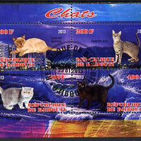 Djibouti 2013 Domestic Cats #3 perf sheetlet containing 4 values fine cto used
