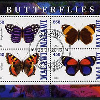 Malawi 2013 Butterflies perf sheetlet containing 4 values fine cto used