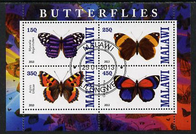Malawi 2013 Butterflies perf sheetlet containing 4 values fine cto used