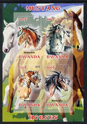 Rwanda 2013 Horses #1 imperf sheetlet containing 4 values unmounted mint