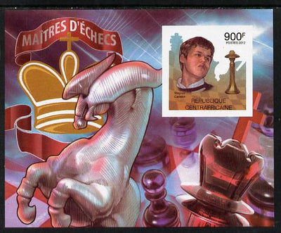 Central African Republic 2012 Chess Grandmasters - Magnus Carisen imperf souvenir sheet unmounted mint. Note this item is privately produced and is offered purely on its thematic appeal, it has no postal validity
