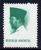 Indonesia 1966 Pres Sukarno 1r perf proof of vignette (portrait & Country) in green only, unmounted mint as SG 1089*
