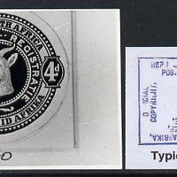 South Africa 1923 KG5 Registration issue B&W photograph of original Springbok essay denominated 4d approximately twice stamp-size. Official photograph from the original artwork held by the Government Printer in Pretoria with autho……Details Below
