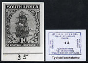 South Africa 1926-27 issue B&W photograph of original 1d Dromedaris essay inscribed in English, approximately twice stamp-size slightly different to issued stamp which is included. Official photograph from the original artwork hel……Details Below