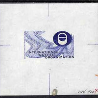 Brazil - 1967 (?) Die proof for International Coffee Organisation label in blue (mounted on corners and extracted from Bradbury Wilkinson record books)