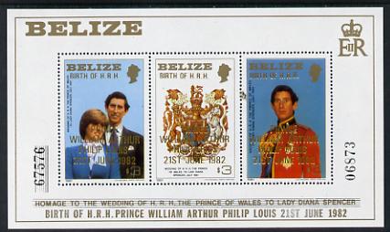 Belize 1982 Birth of Prince William m/sheet (2nd series) unmounted mint SG MS 720